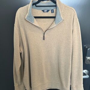 Lands' End Men's Beige Quarter Zip Sweater